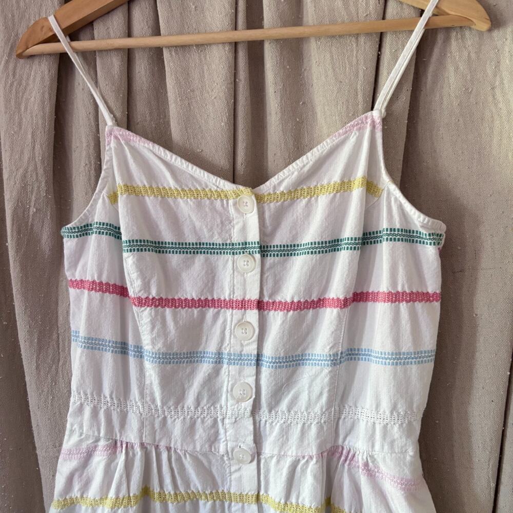 Joules Abby Multicolor Stripe Cotton Summer Midi Dress‎ Button Front US 8 - Picture 2 of 9